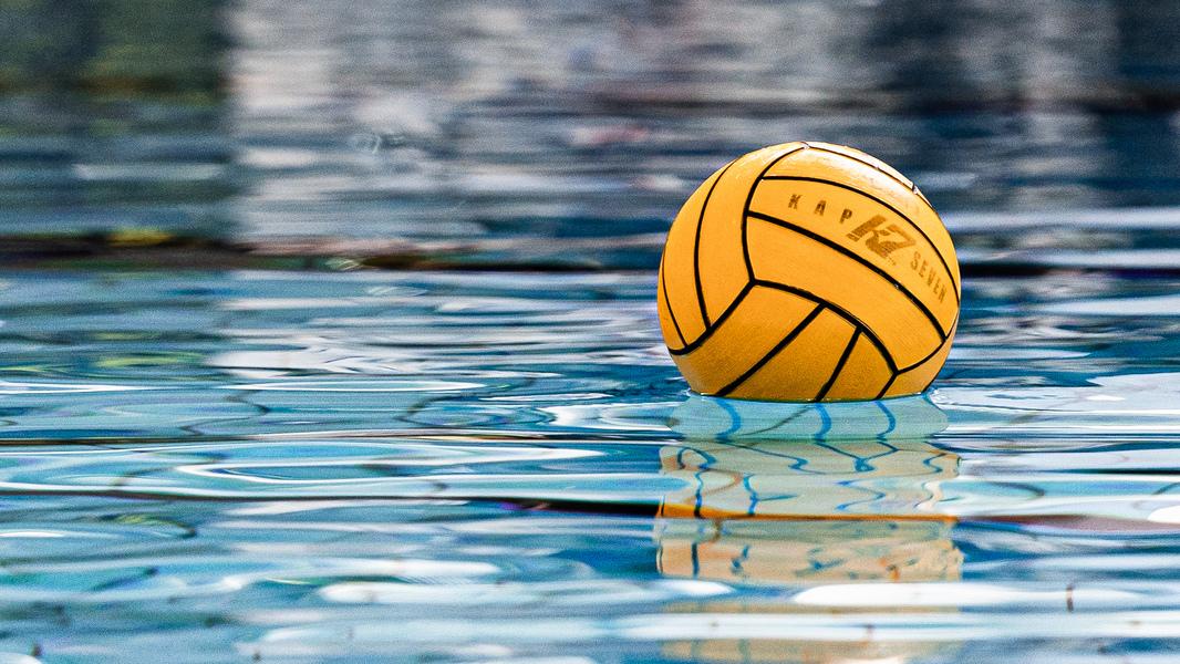 Ein Wasserball liegt im Wasser.